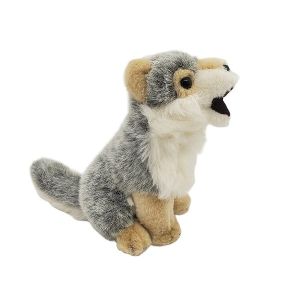 Defenders of Wildlife 9" Howling Gray Wolf Plush Stuffed Animal Pup Retired - Picture 1 of 6